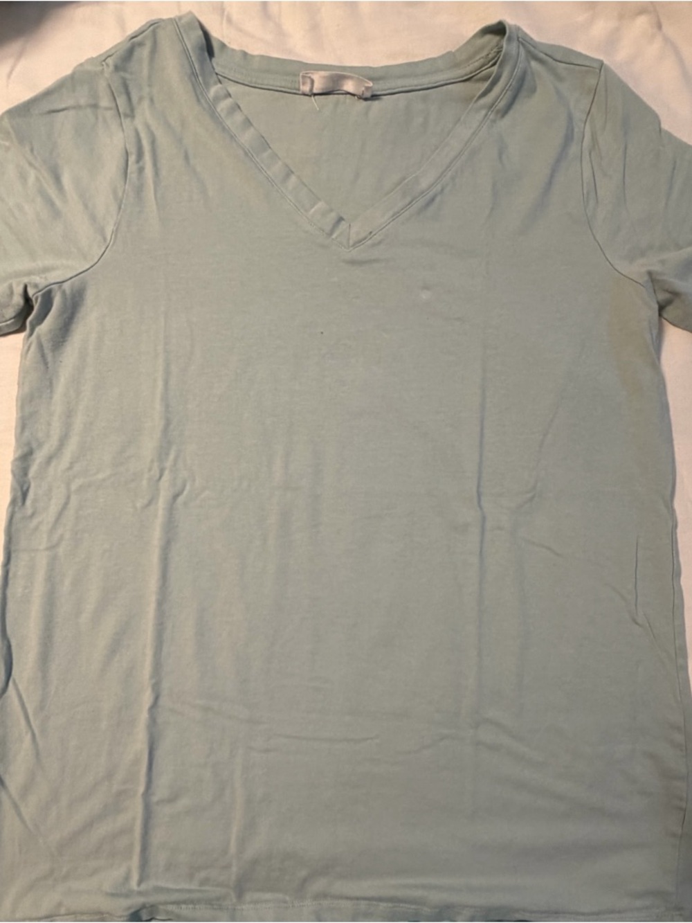 Zenana Outfitters Pale Blue V-Neck Short Sleeve Tee